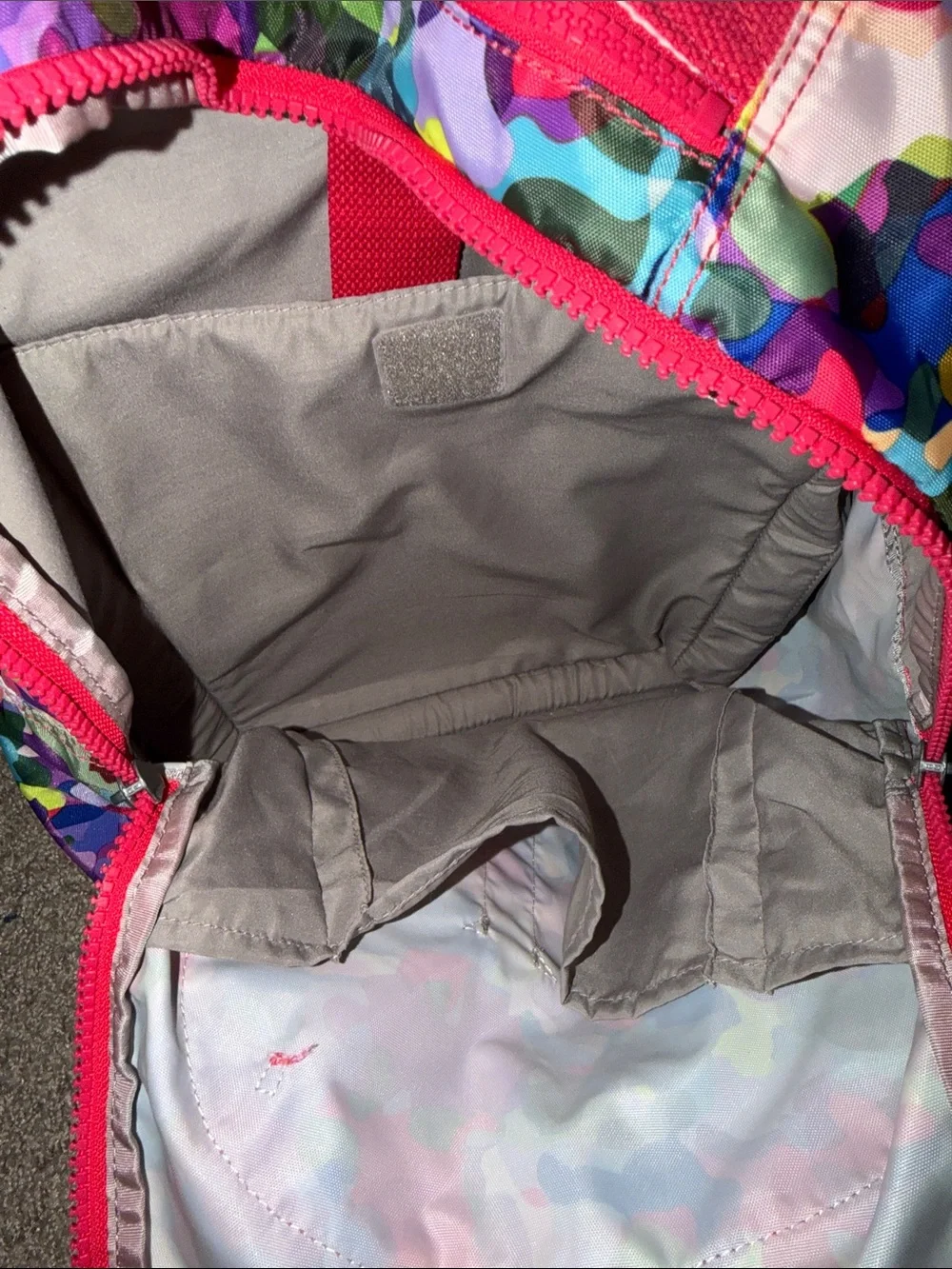 Kipling Multicolor Camo 15in Laptop Backpack with Bright Pink Accents